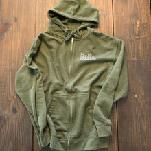 Load image into Gallery viewer, Military Green Zip Up Hoodie