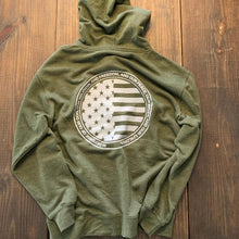 Load image into Gallery viewer, Military Green Zip Up Hoodie